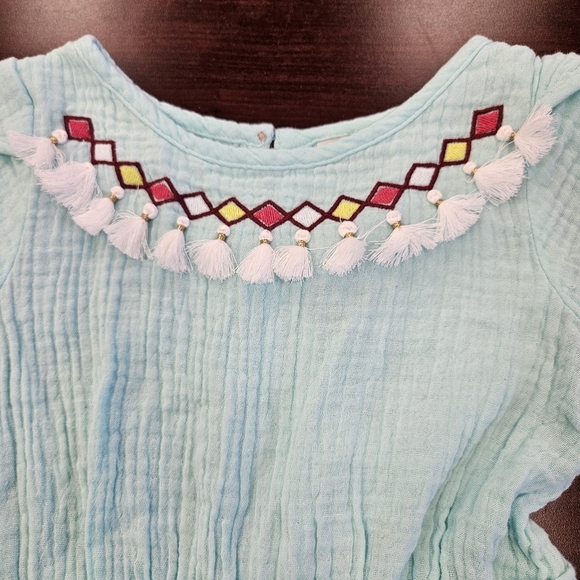 NWOT!!! Absolutely Adorable Aqua Blue Romper Genuine Kids by Osh Kosh Sz 2T - Picture 2 of 7